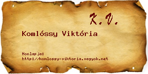 Komlóssy Viktória névjegykártya